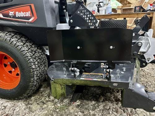 61E50-5-A24 Low Profile GrassFlap® brand chute blocker with Steel Bloc