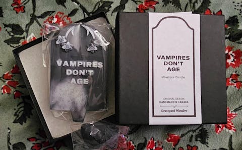 Vampires Don't Age ~ Tombstone Candle