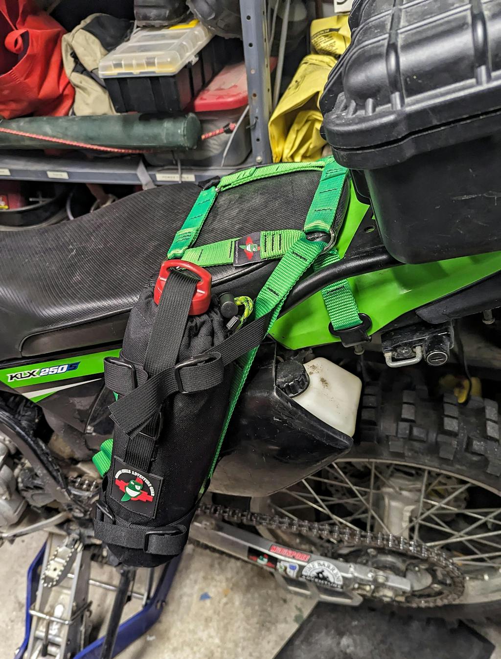 GCAG Motorcycle Fuel Bottle Holster Green Chile Adventure Gear