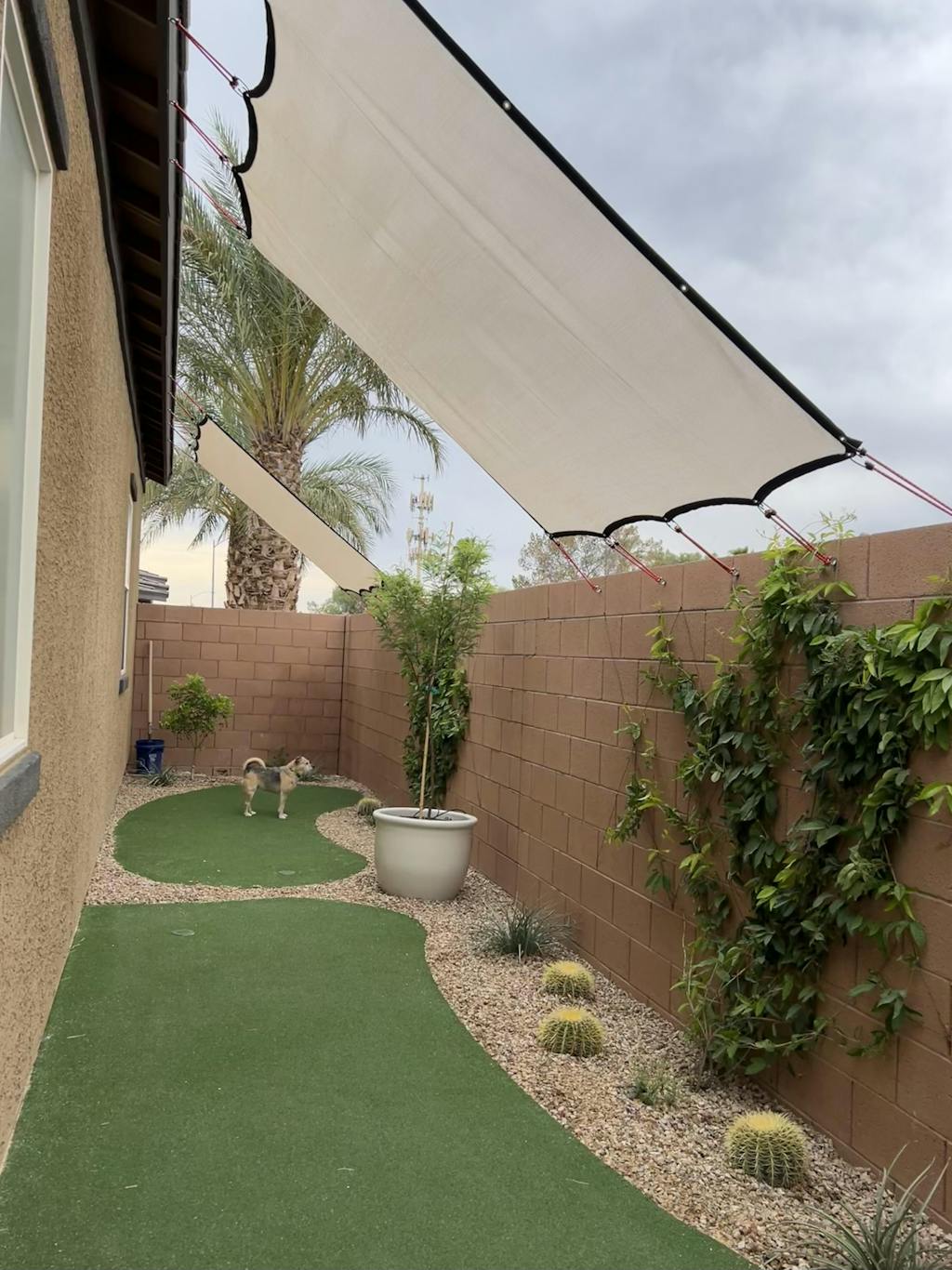 Be Cool Solutions™ 70 Decorative Brown Shade Cloth, Grommeted Panel