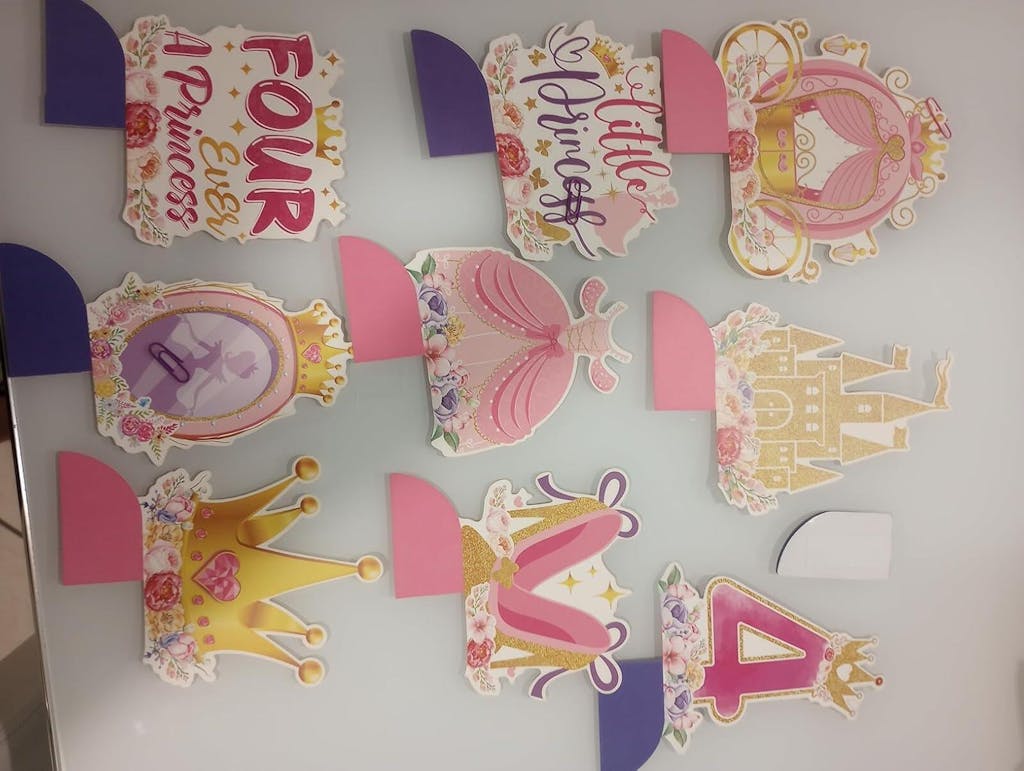 9 Pcs Princess 4th Birthday Honeycomb Centerpieces