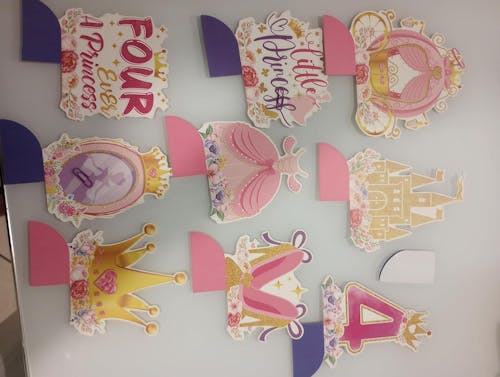 9 Pcs Princess 4th Birthday Honeycomb Centerpieces