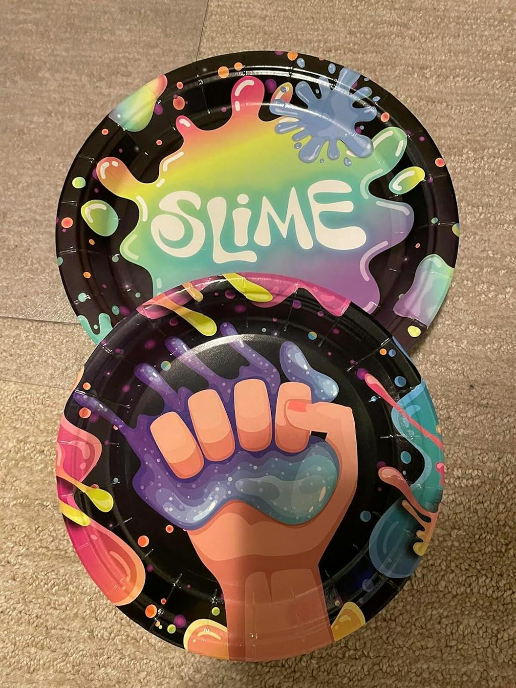 96 Pcs Slime Making Party Plates and Napkins