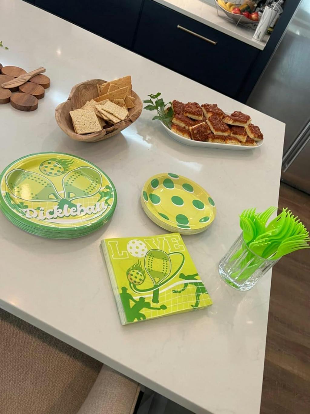96 Pcs Pickle-ball Party Plates and Napkins