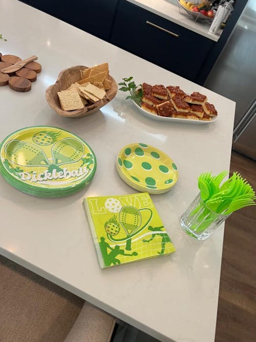 96 Pcs Pickle-ball Party Plates and Napkins