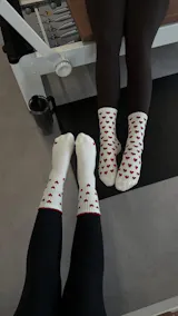 Pilates Socken aus Baumwolle I Ruffle Heart Rot