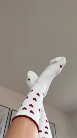 Pilates Socken aus Baumwolle I Ruffle Heart Rot