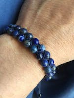 Men's LAPIS LAZULI Double Bead Bracelet - Blue Stones