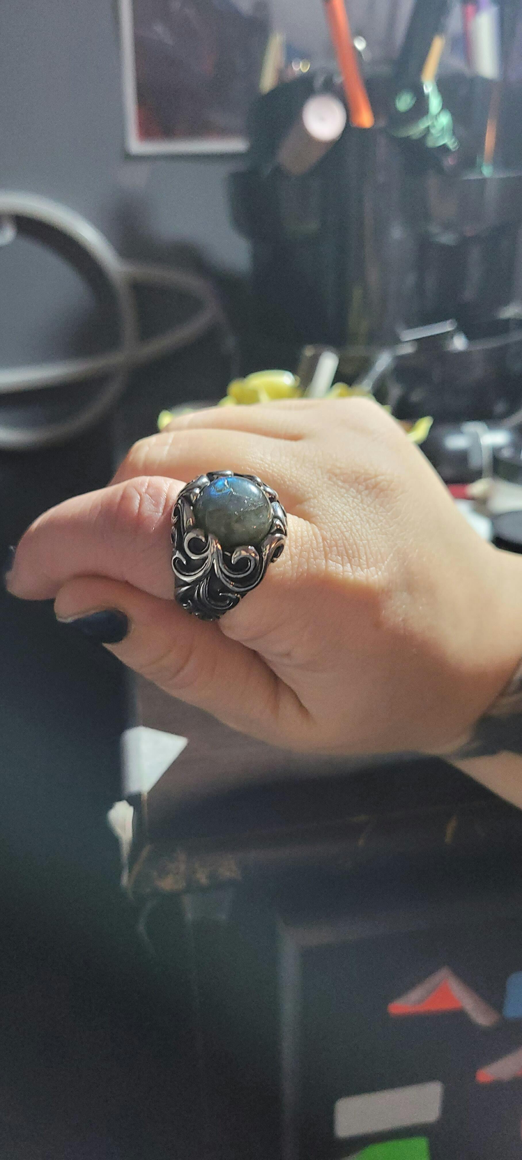 Gothic Moonstone Stainless Steel Ring – GTHIC