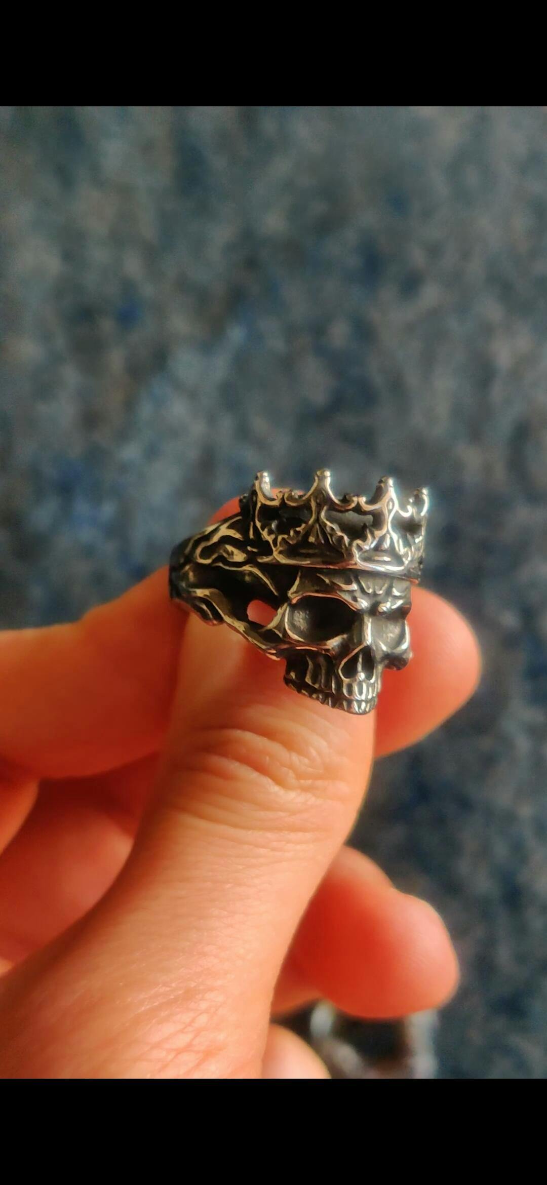 Skeleton King Crown Stainless Steel Skull Ring – GTHIC