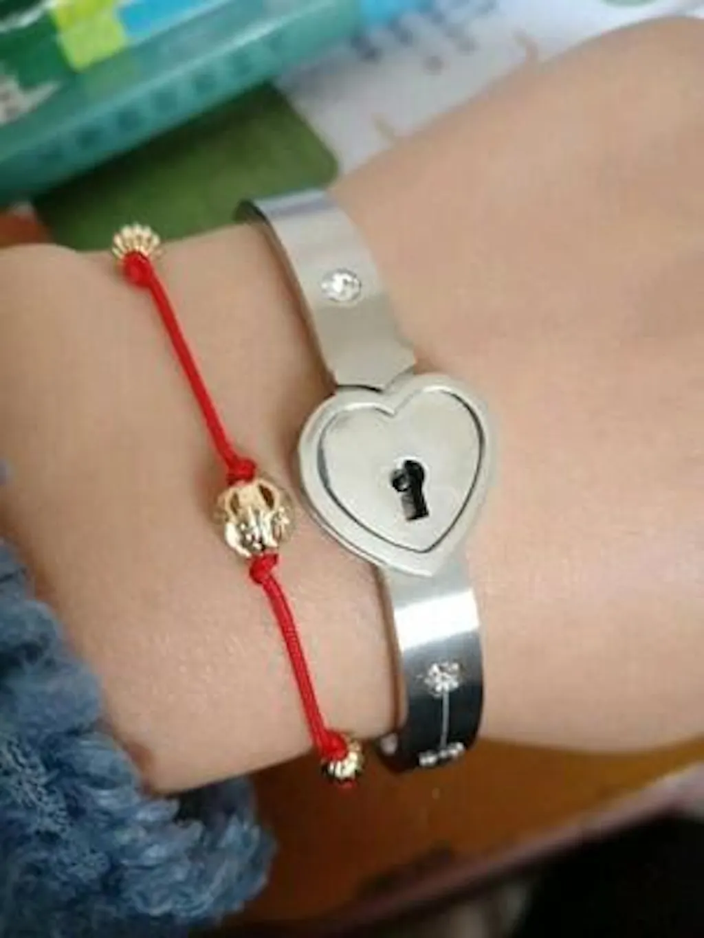 Engraved Lock and Key Bracelet Pendant Necklace Set for Couples