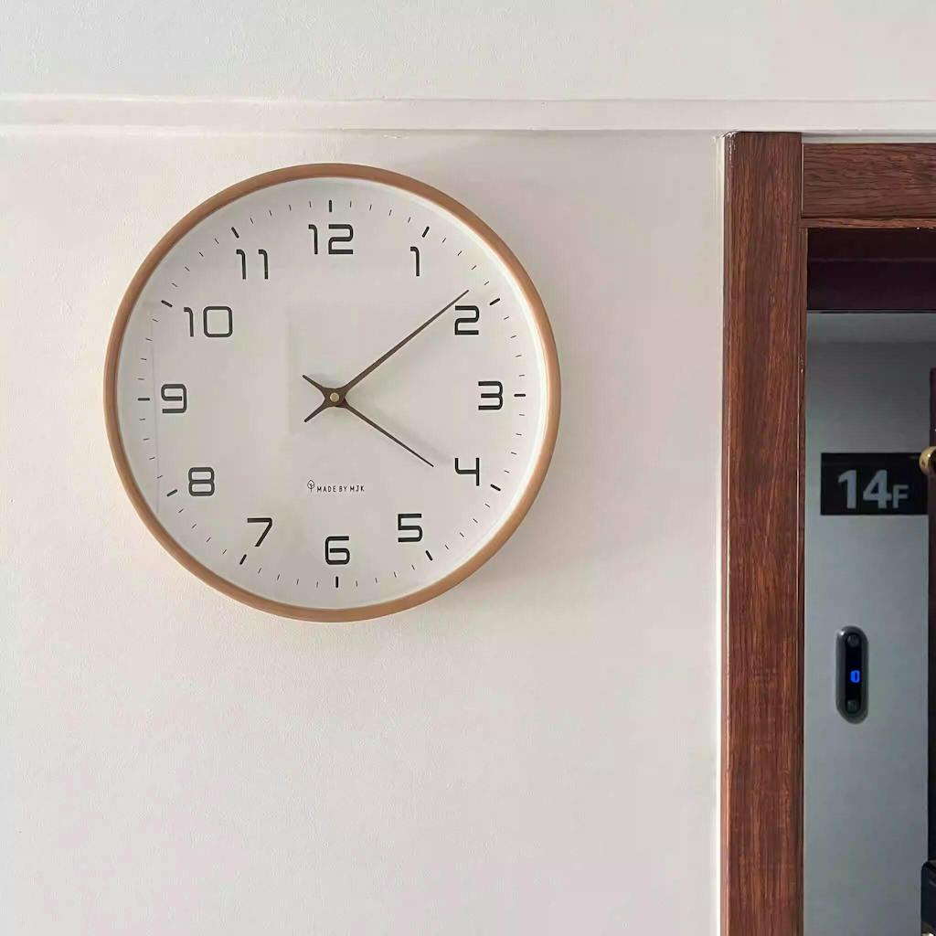 Minimalist Solid Wood Silent Wall Clock (10")