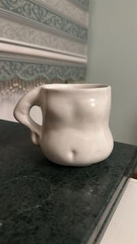 El Yapımı Göbekli Kahve Kupası 350ml