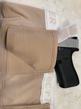 Womens Nude Concealed Carry Boy Short w Gun Holster- Kidney or