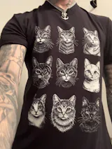Vintage Cat Faces T-Shirt