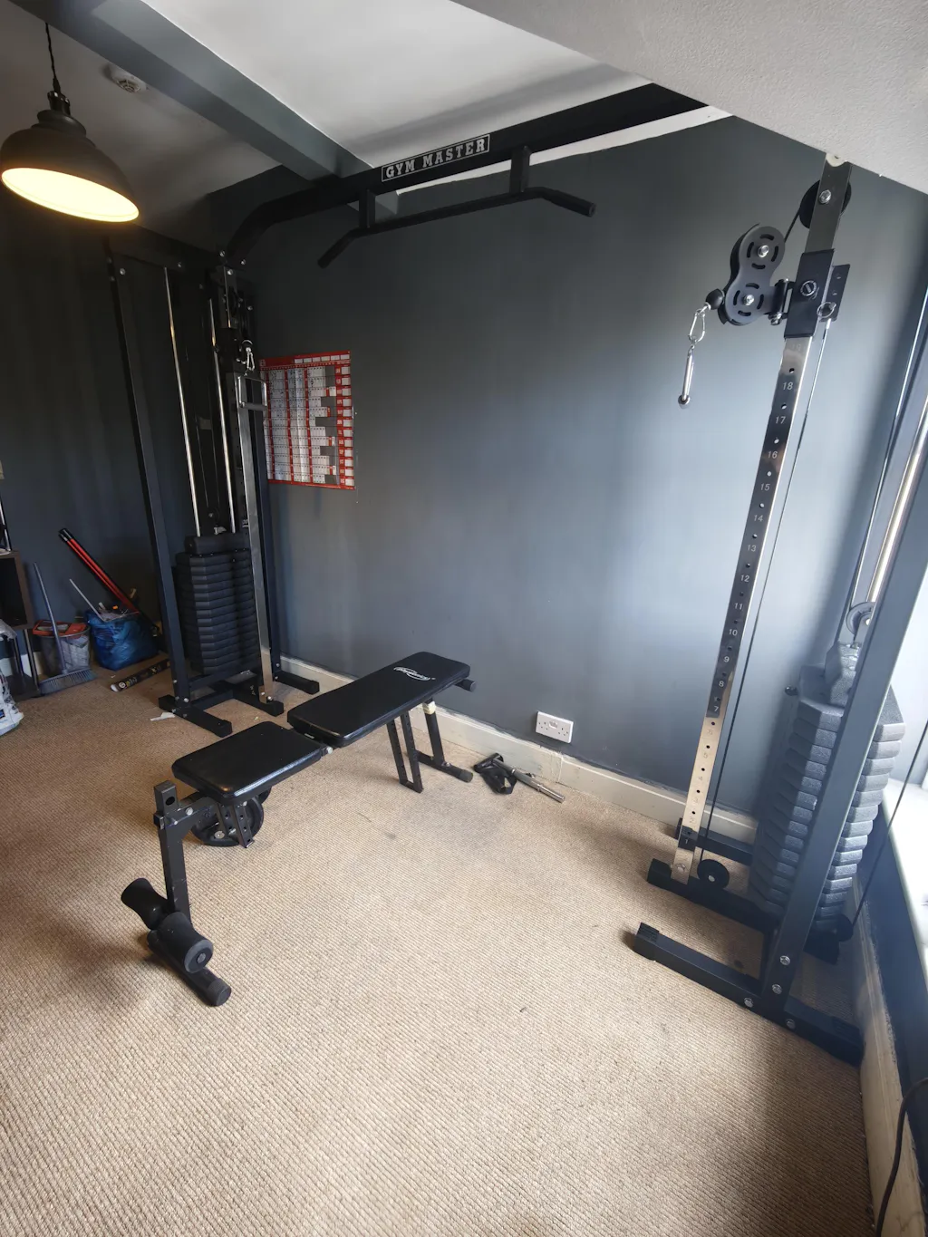 Adjustable Pulley Cable Crossover Machine Including 180kg Weights