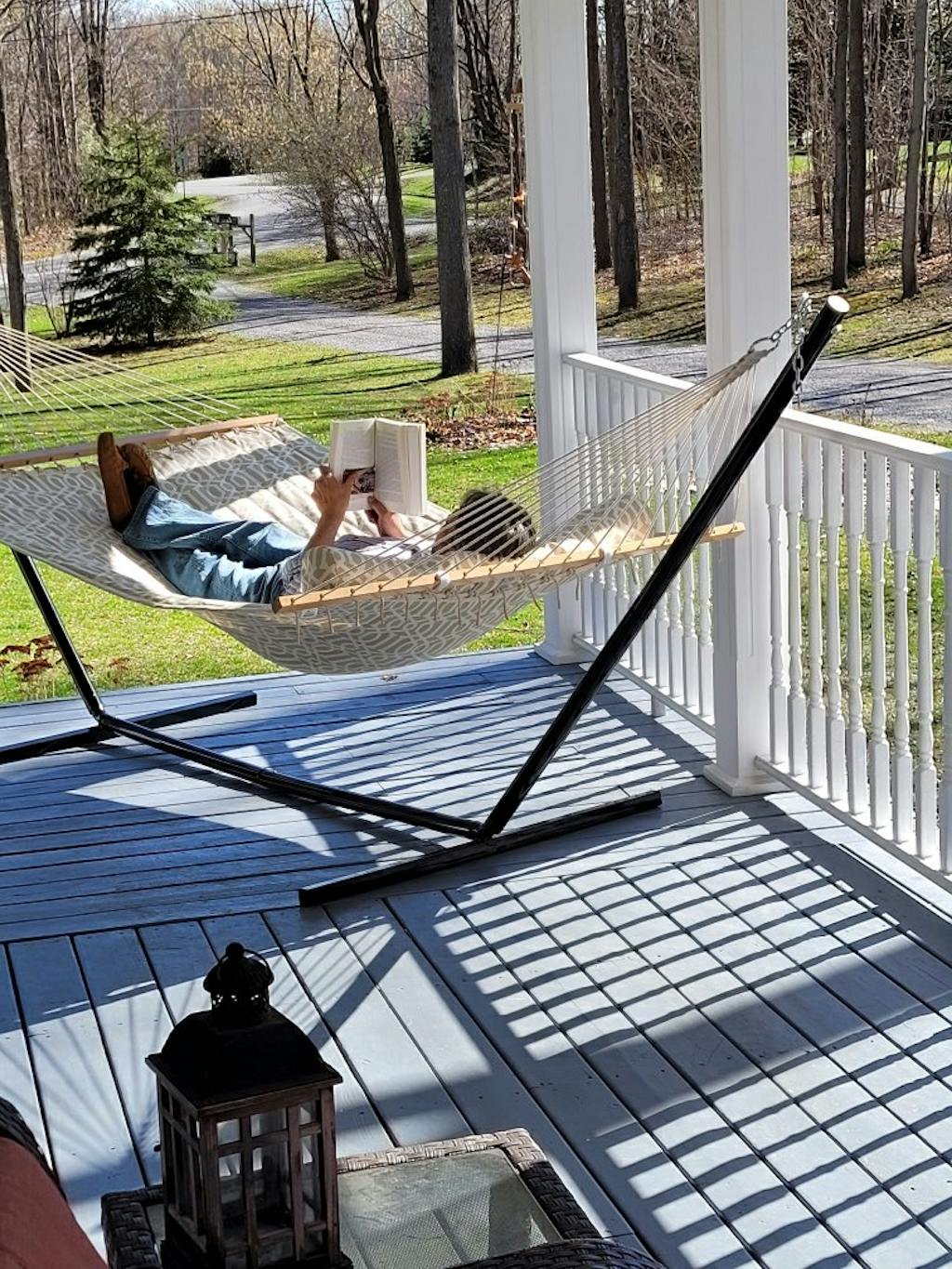 Quilted Hammock with Bolster Pillow + 15 feet Stand Hammock Universe