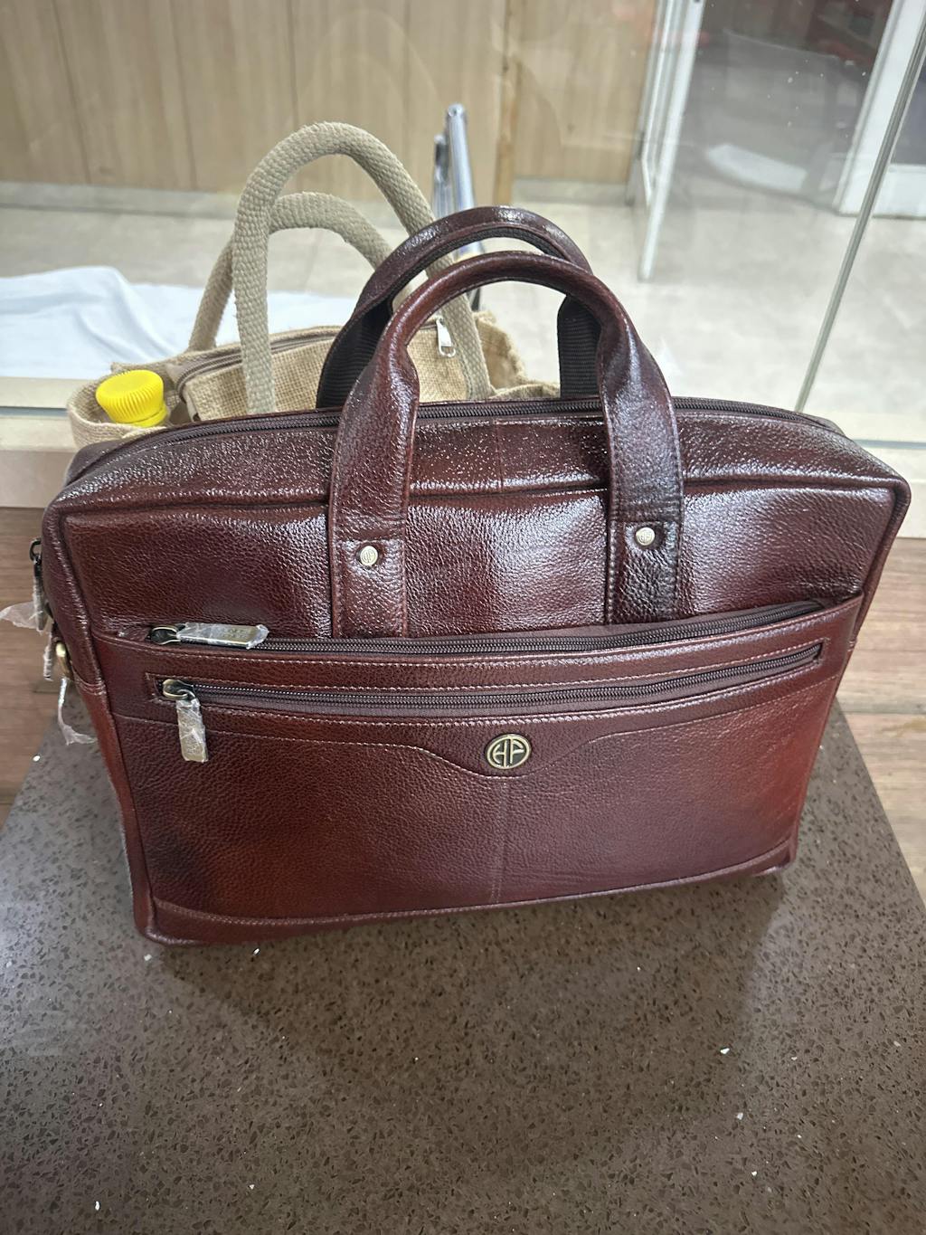 Laptop Bag for Men - Genuine Leather Office Bag with Multiple Compartments - Fits 14-15.6 Inch Laptop