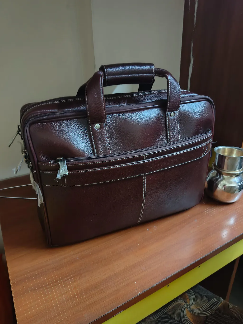 Leather Office Laptop Bags For Mens - Fits Up to 15.6-inch Laptop/MacBook - 1 Year Warranty Included