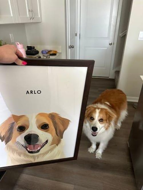Custom One Pet Portrait -Modern Pet Portrait