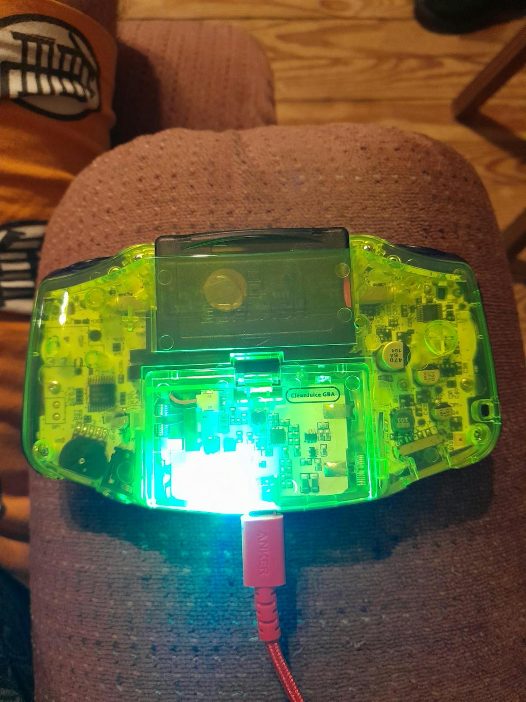 Game Boy Advance USBC Battery Cover Crystal Clear Series Hand Held