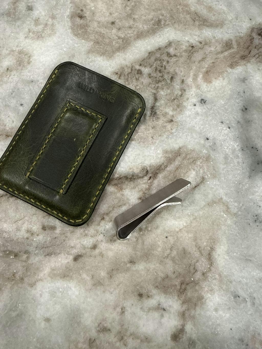 Badalassi Carlo Waxed Leather Money Card Clip