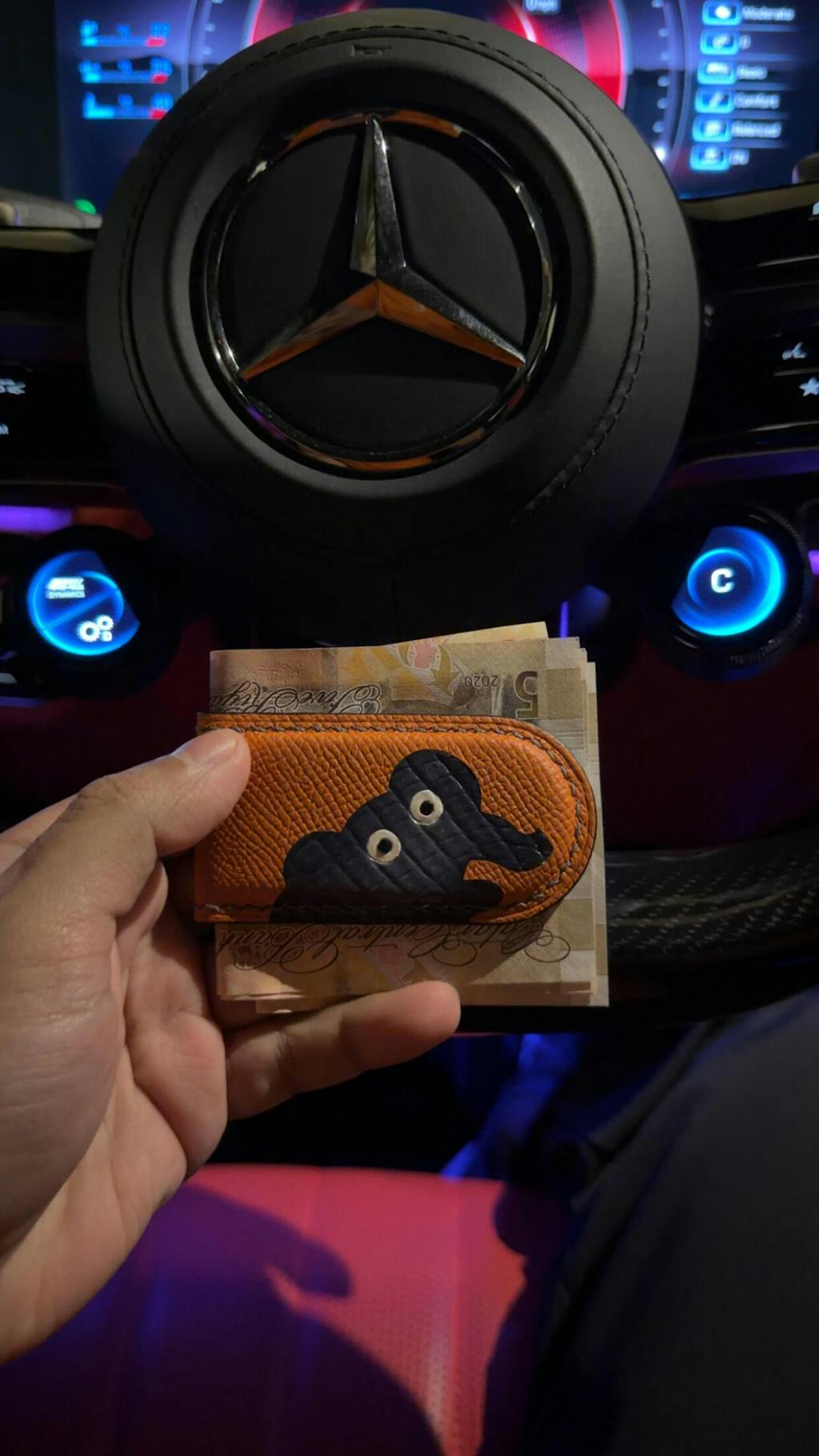 Epsom Leather Money Clip - Elephant Stupid