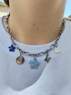 Collier argenté Esther - charms personnalisables