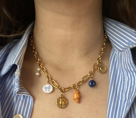 Collier doré Esther - charms personnalisables