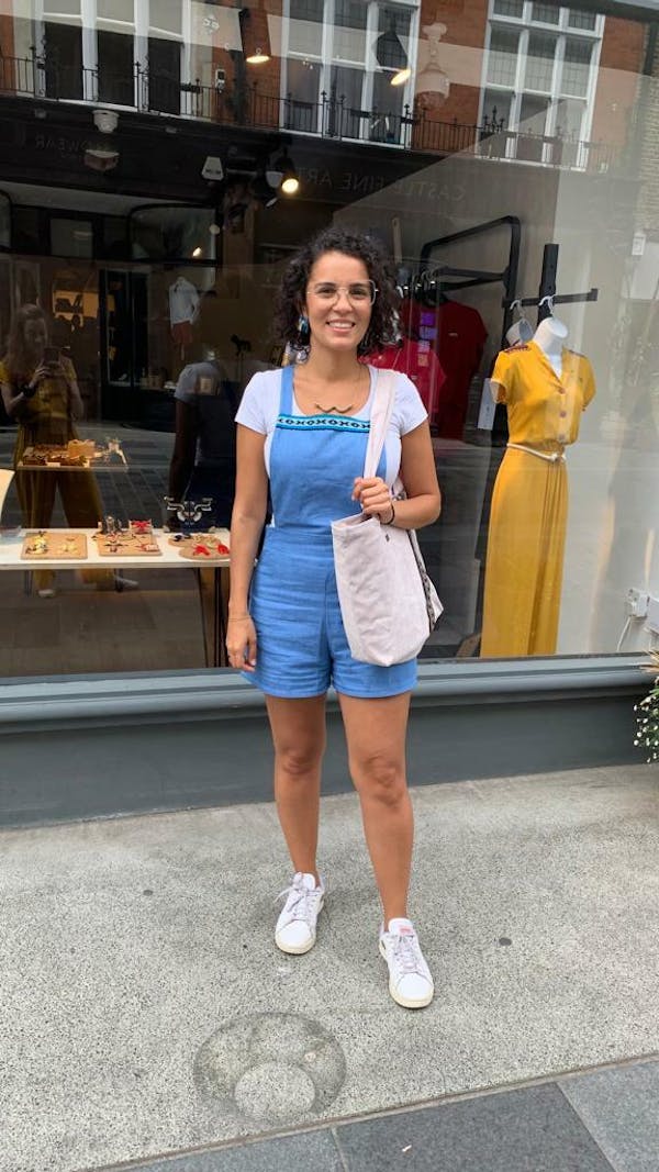 Short soft denim dungarees