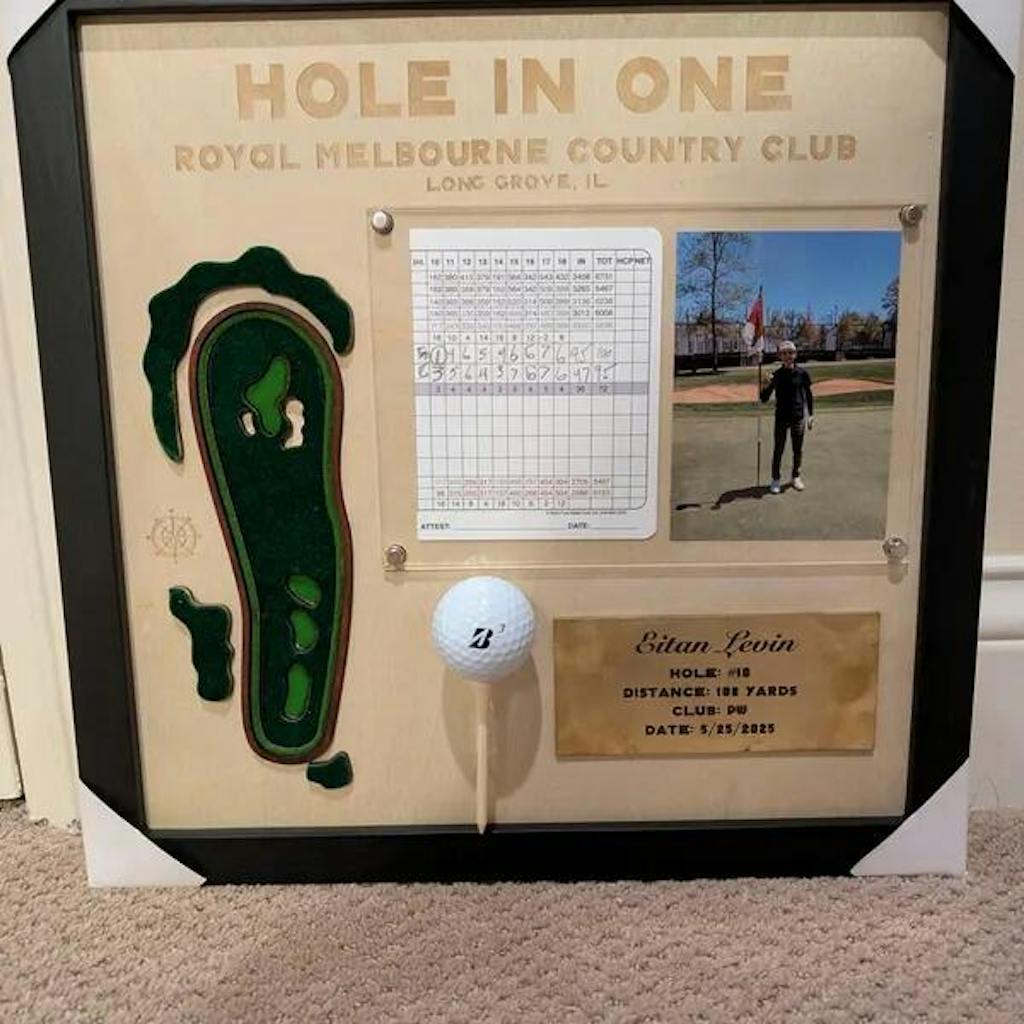 Personalized Hole in One Plaque with Golf Tee