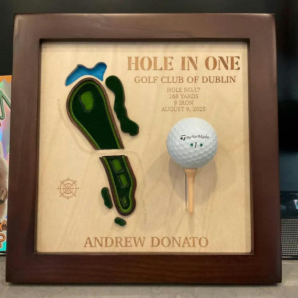 Personalized Hole in One Plaque with Golf Tee
