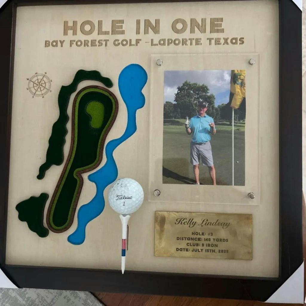 Personalized Hole in One Plaque with Golf Tee