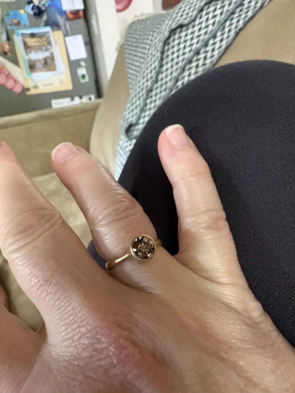 Algal Bloom Diamond Ruthie B. Ring with Barnacles