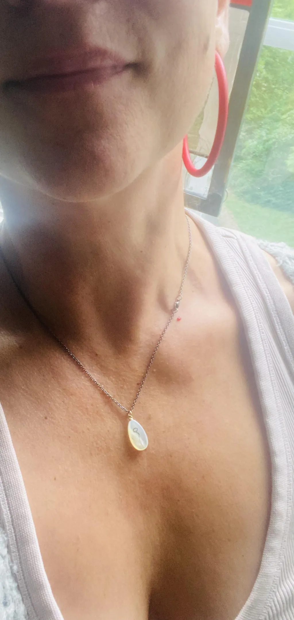 Sea Nettle Mother of Pearl Scrimshaw Necklace