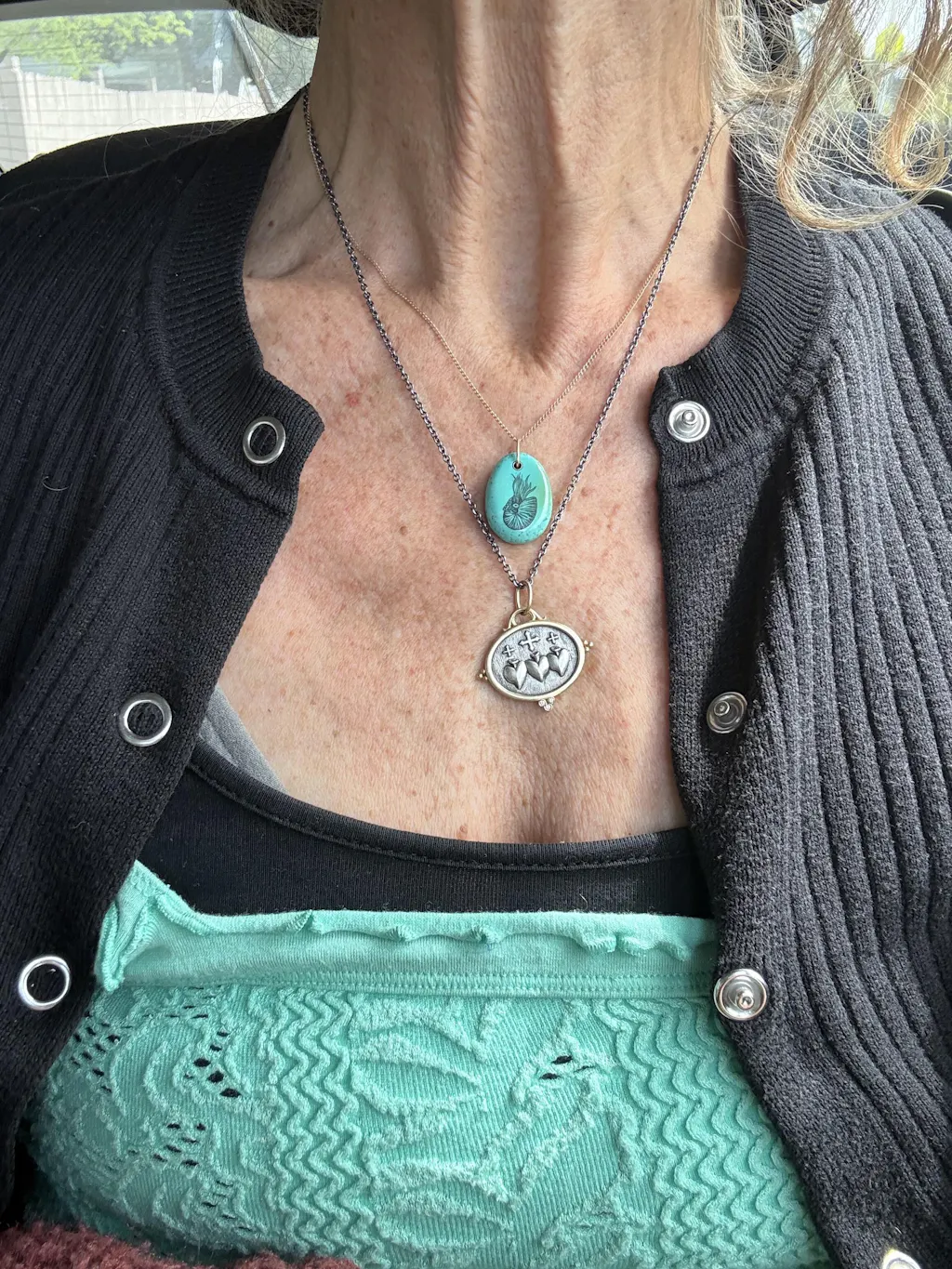 Navigator Turquoise Scrimshaw Necklace