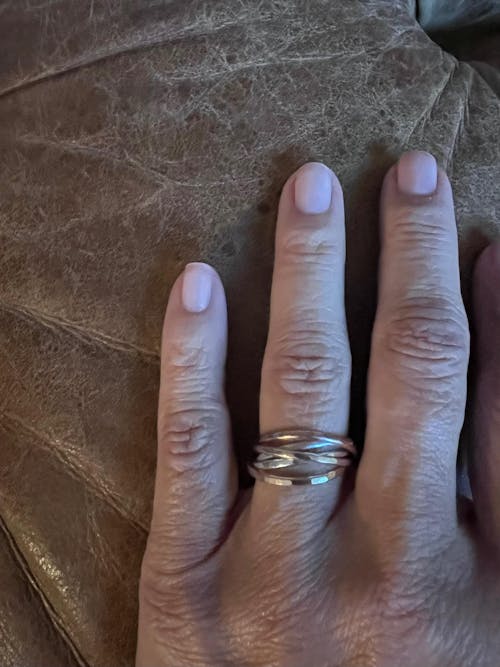 Thin Interlocking Set of 5 Rings, Mixed Metals