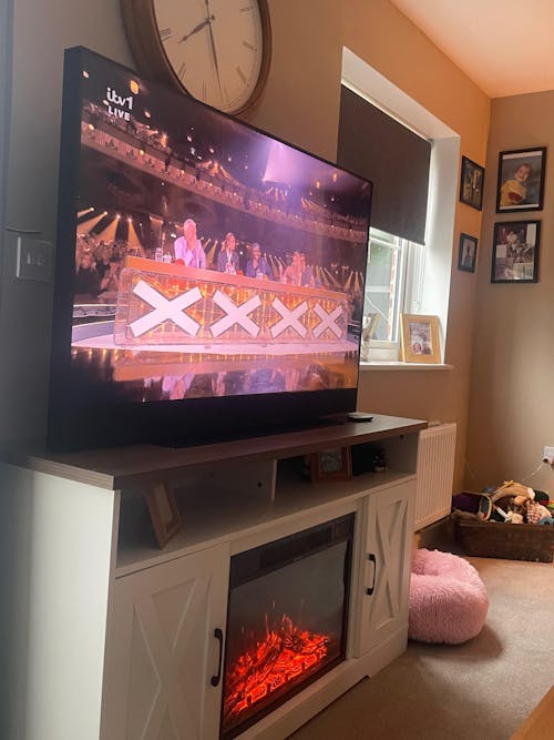 Recessed Electric Fireplace Suite with TV Stand