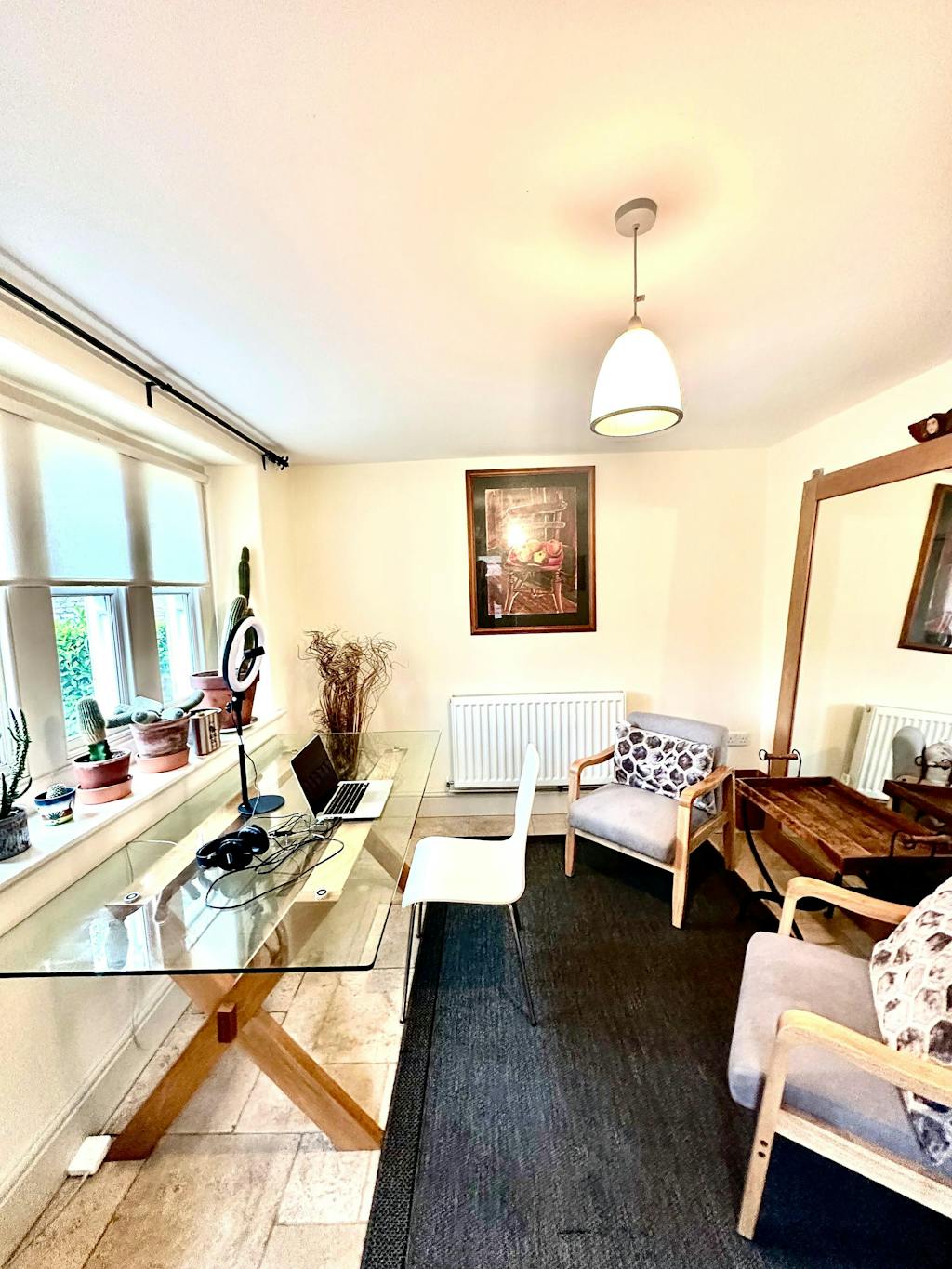 Modern Armchair with Upholstery and Rubberood Frame