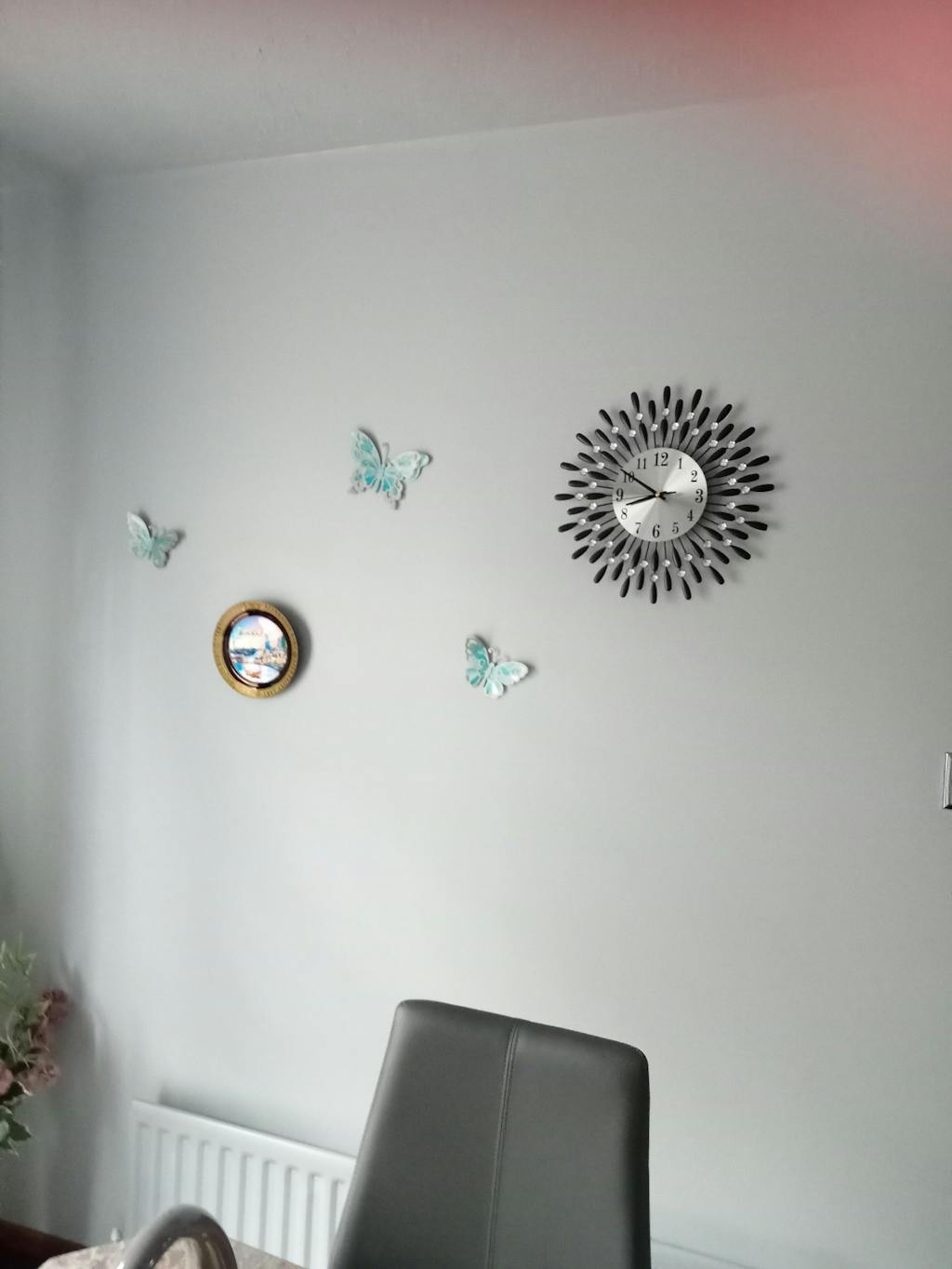 3D Silent European Drop Shape Metal Wall Clock with Crystal