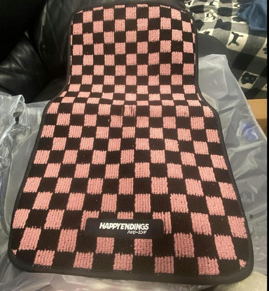 Floor Mats - Checkerboard (Baby Pink)