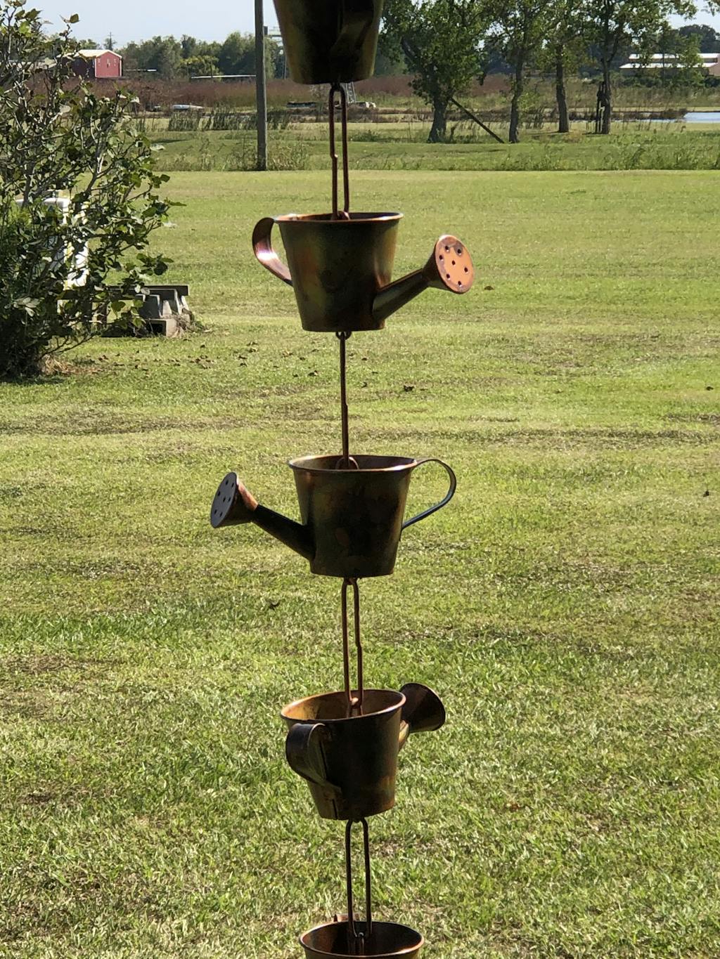 Flamed Watering Can Rain Chain