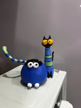 Bloop Kitty – Handmade Blue Clay Companion