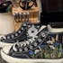 Cornflowers Wheat Embroidered Converse, Custom Spring Meadown Hand Embroidered Sneakers