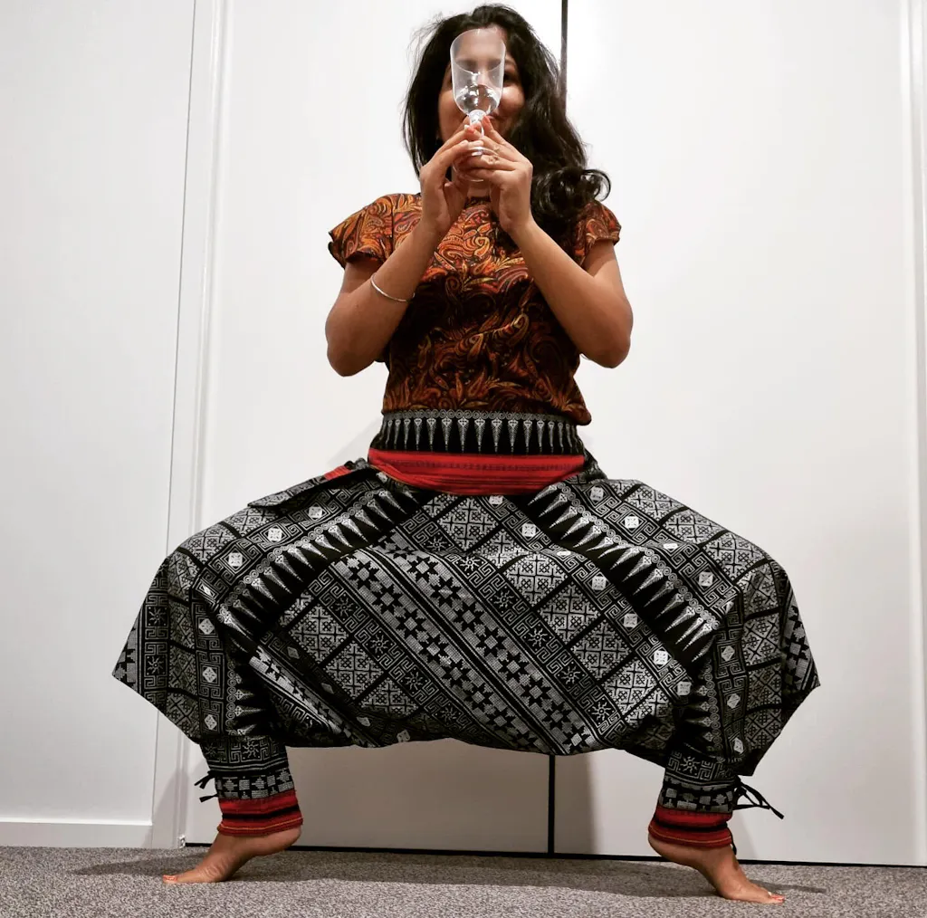 Traditional Prints Thai Hill Tribe Fabric Men's Harem Pants with Ankle