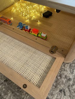 Harmonie Coffee Table with Storage | Wood & Cane Coffee Table