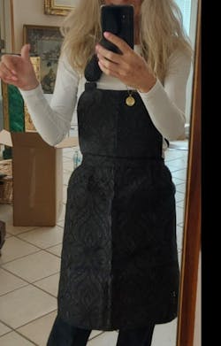 Black Baroque Kitchen Apron Set – Apron, Oven Mitt & 2 Pot Holders | Elegant Housewarming Gift