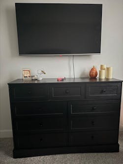 Hasuit | 55.2 Inch Dresser with 10 Drawers and Charging Station Farmhouse Long Drawer Dresser Wooden Storage Tower Organizer for Bedroom Closet