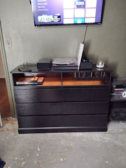 Hasuit | 51.2 Inch Dresser for Bedroom with LED Lights and Charging Station Long Modern Dressers Chest of Drawer with Open Space and 6 Drawer