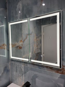 Hasuit | Lighted Medicine Cabinet with Mirror 2 Doors Wall Mounted Bathroom Mirror with Storage 31.5'' x 23.6''